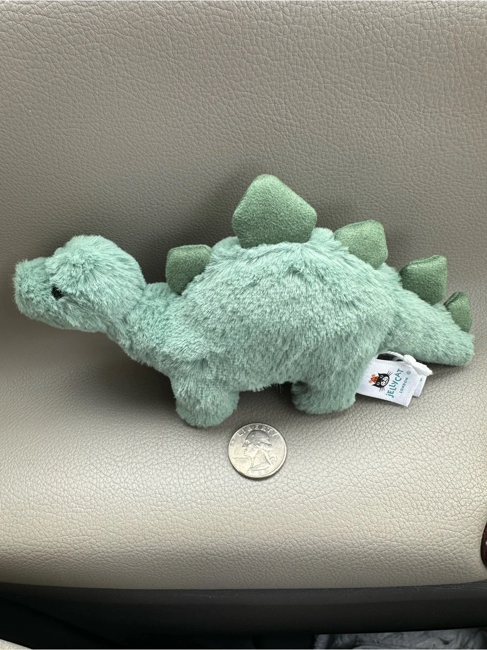 Jellycat Mini Fossilly Stegosaurus Green dinosaur RETIRED SUPER Soft EUC 7”